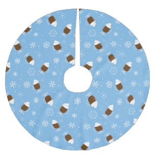 Heiße Schokolade Polyester Weihnachtsbaumdecke