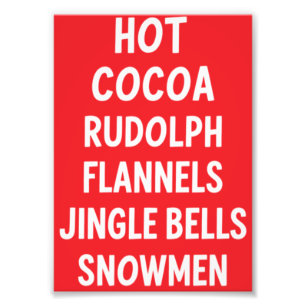 Heiße Schokolade Rudolph Flanell Jingle Bells Sant Fotodruck