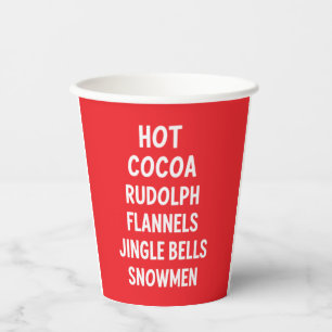 Heiße Schokolade Rudolph Flanell Jingle Bells Sant Pappbecher