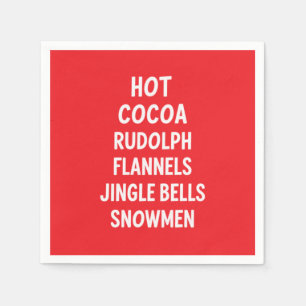 Heiße Schokolade Rudolph Flanell Jingle Bells Sant Serviette