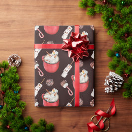 Heiße Schokolade Snowman Peppermint Geschenkpapier