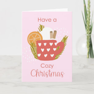 Heiße Schokolade Tasse Weihnachtsfeiertag Gruß Karte