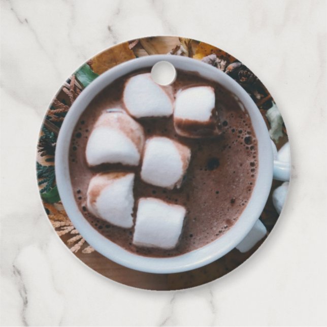 Heiße Schokolade und Marshmallows Geschenkanhänger (Vorderseite)