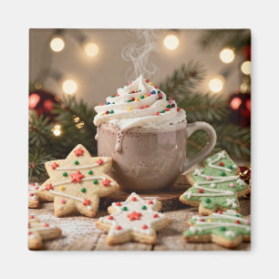 Heiße Schokolade und Zuckerplätzchen   Weihnachten Magnet