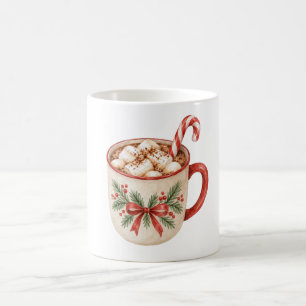 Heiße Schokolade und Zuckerstange Kaffeetasse