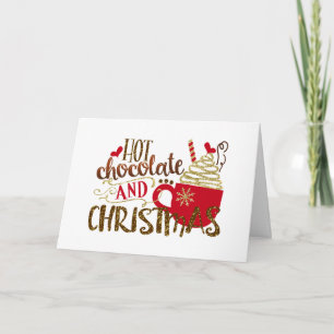 Heiße Schokolade & Weihnachten Glitzer Sparkle Karte