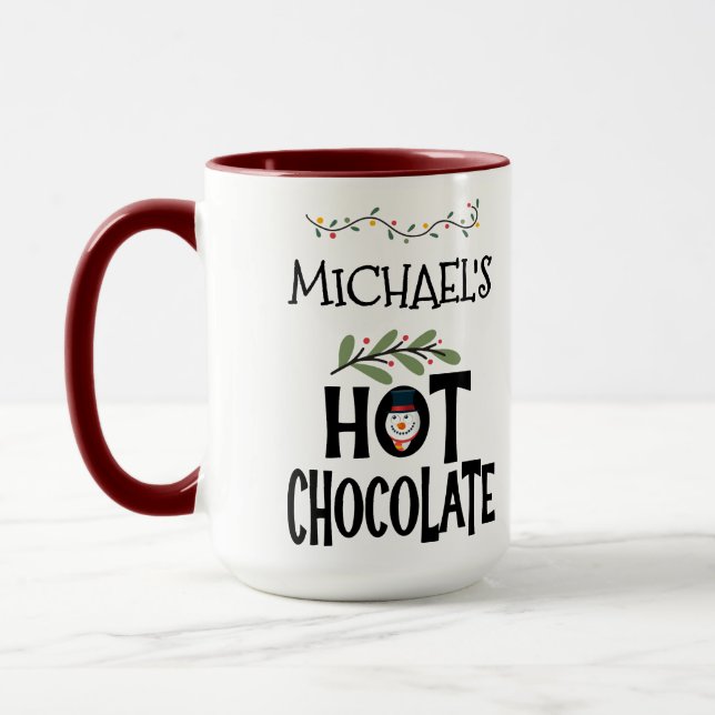 Heiße Schokolade Weihnachten Schneemann & Individu Tasse (Links)