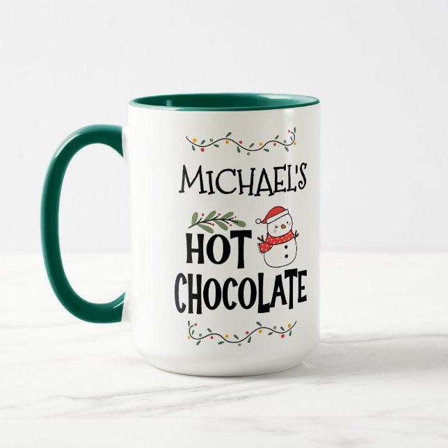 Heiße Schokolade Weihnachten Schneemann & Individu Tasse (Links)