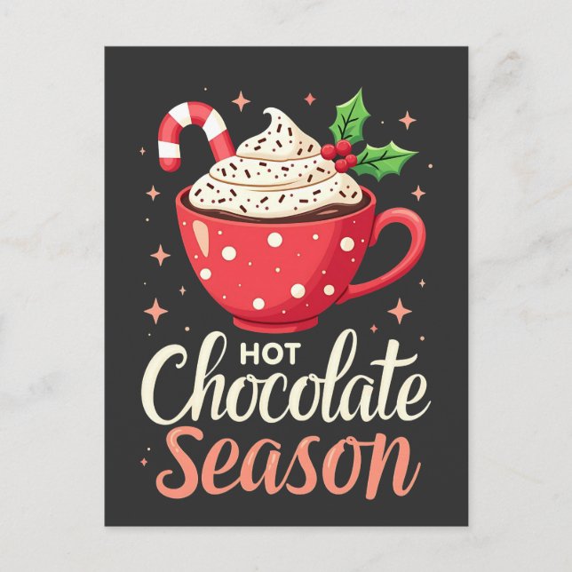 Heiße Schokolade Weihnachtsliebhaber Postkarte (Vorderseite)