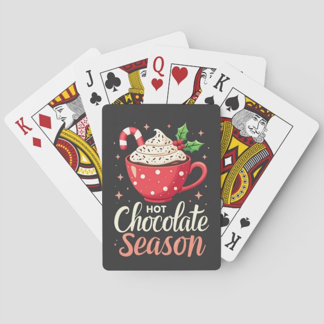 Heiße Schokolade Weihnachtsliebhaber Spielkarten (Rückseite)