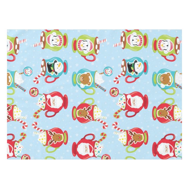 Heiße Schokolade Weihnachtstablett Tischdecke (Vorderseite (Horizontal))