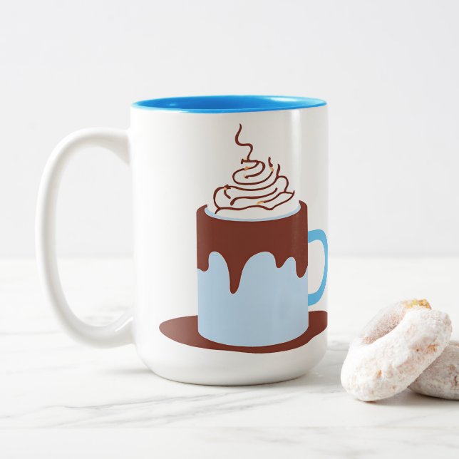 Heiße Schokolade Zweifarbige Tasse (Mit Donut)