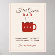 Heiße Schokoladen-Bar-Schilder Weihnachtsfeier Hei