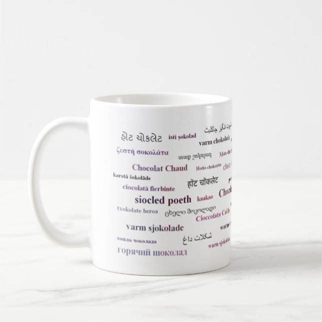 Heiße Schokoladen-Tasse in den verschiedenen Kaffeetasse (Links)