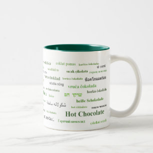 Heiße Schokoladen-Tasse in den verschiedenen Zweifarbige Tasse