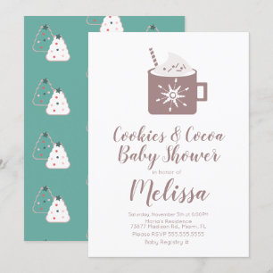 Heiße Schokoladenkekse Tasse Winter Babyparty Einladung