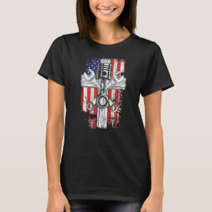 Heiße Trend Mechaniker US-Flagge Schraubenschlüsse T-Shirt