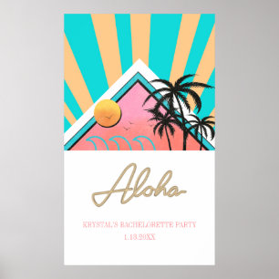 Heiße tropische Strand-Junggesellinnenparty Neon Poster
