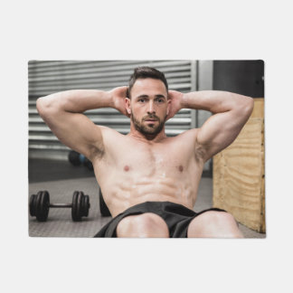Heiße Typ zeigen sexy, hemmungslose Muskelkater au Fußmatte