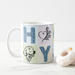 Heiße u. hygge Tasse (blaue Buchstaben u.