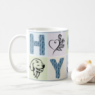Heiße u. hygge Tasse (blaue Buchstaben u.