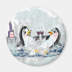 Heiße Wanne-Pinguine! Magnet