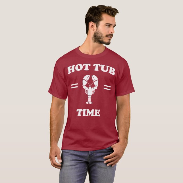 Heiße Wanne-Zeit mit illustriertem Hummer T-Shirt (Vorne ganz)
