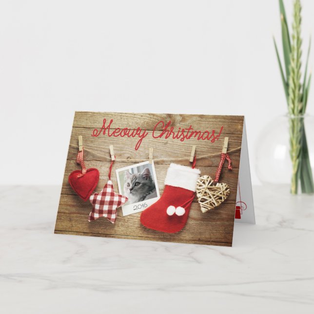 Heiße Weihnachten! Karte | Niedlich Kitten im Foto (Vorderseite)