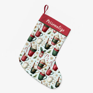Heiße Weihnachtsgetränke Muster Personalisiert Kleiner Weihnachtsstrumpf