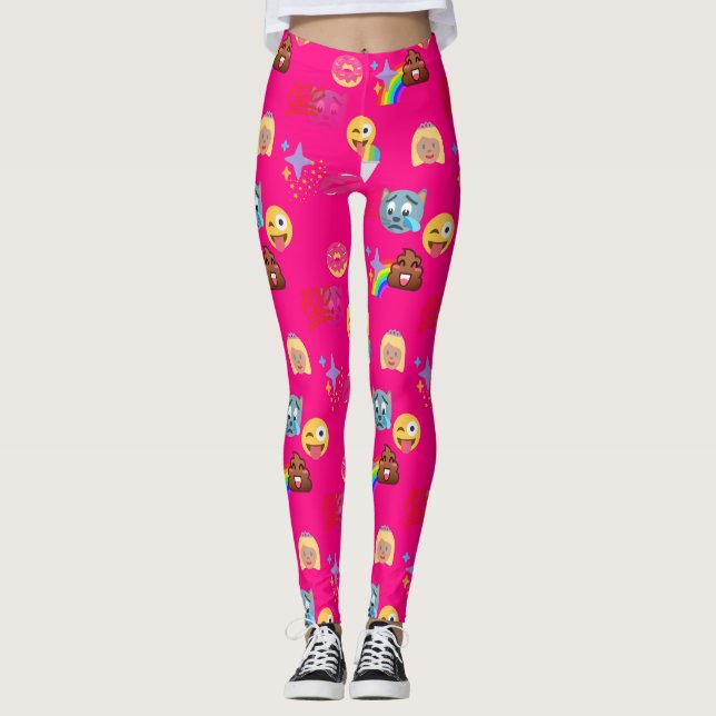 heißen rosa Emoji-Leggings Leggings (Vorderseite)