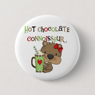 Heißer ChocolateConoisseur Mädchen-Bär Button