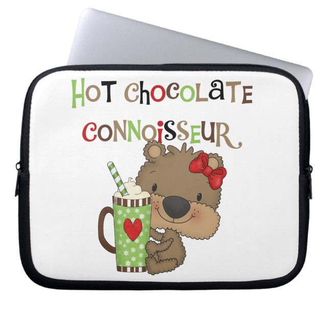 Heißer ChocolateConoisseur Mädchen-Bär Laptopschutzhülle (Vorderseite)