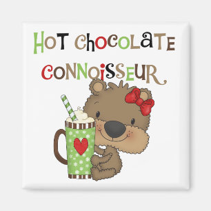 Heißer ChocolateConoisseur Mädchen-Bär Magnet
