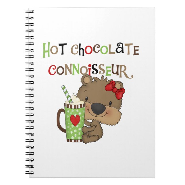 Heißer ChocolateConoisseur Mädchen-Bär Notizblock (Vorderseite)