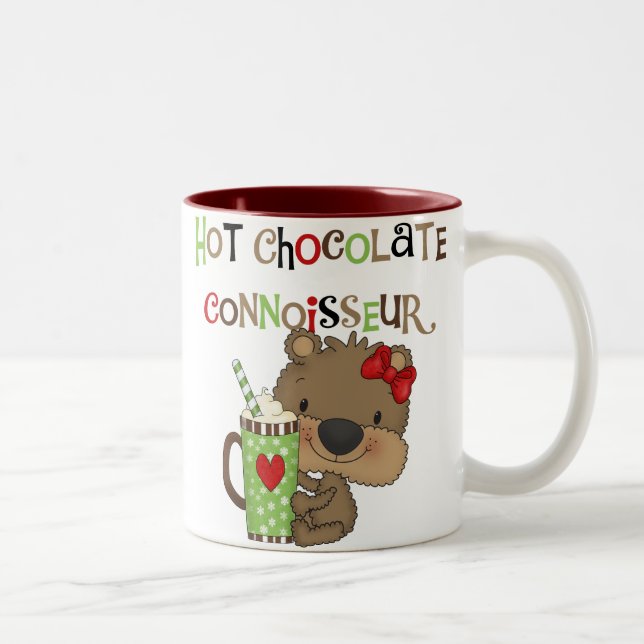 Heißer ChocolateConoisseur Mädchen-Bär Zweifarbige Tasse (Rechts)