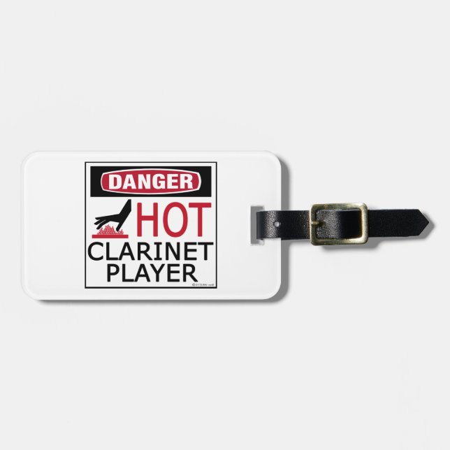 Heißer Clarinet-Spieler Gepäckanhänger (Vorderseite horizontal)