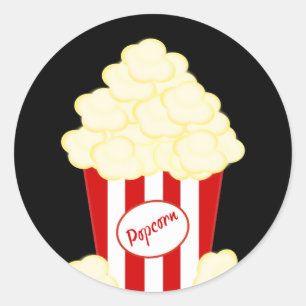 Heißer gebutterter Popcorn-Film Runder Aufkleber