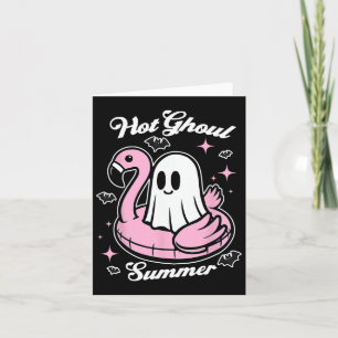 Heißer Ghoul-Sommer Flamingo-Geist Summerween Karte