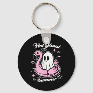 Heißer Ghoul-Sommer Flamingo-Geist Summerween Schlüsselanhänger