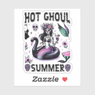 Heißer Ghoul-Sommer Grusel-Meerjungfrau-Goth-Hallo Aufkleber