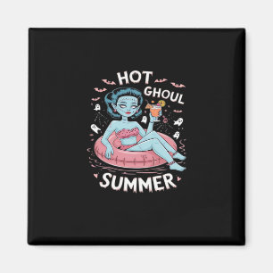 Heißer Ghoul-Sommer Lustiger Strand Sommer Hallowe Magnet