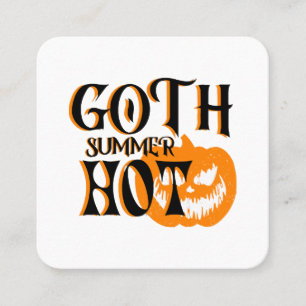 Heißer Goth-Sommer-Horror-Lächelnder Kürbis Quadratische Visitenkarte