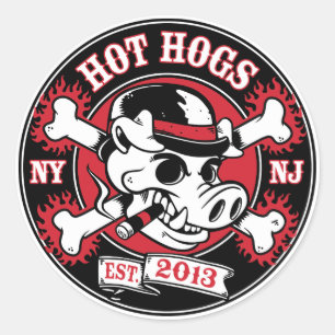 Heißer Hogs™ klassischer runder Aufkleber