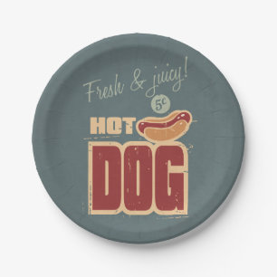 Heißer Hund Pappteller