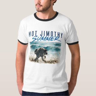 Heißer Jimothy Sommer Lustiger Waschbär Strand Vin T-Shirt