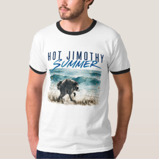 Heißer Jimothy Sommer Lustiger Waschbär Strand Vin T-Shirt