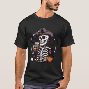 Heißer Kaffee Skelett Frauen Halloween Lustiger To T-Shirt