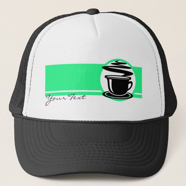 Heißer Kaffeeentwurf Truckerkappe (Vorderseite)