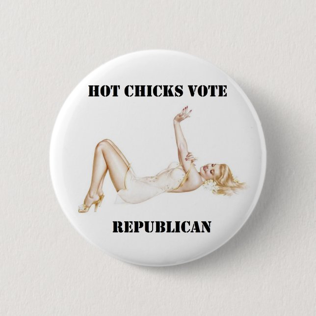 Heißer Küken-Abstimmungs-Republikaner - Romney Button (Vorderseite)