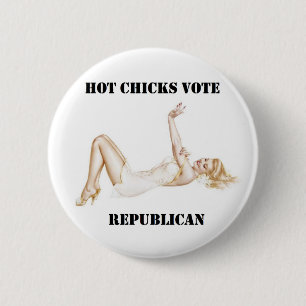 Heißer Küken-Abstimmungs-Republikaner - Romney Button